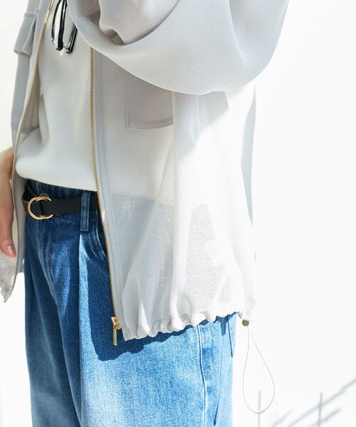 le.coeur blanc（ルクールブラン）の「フロントポケットメッシュブルゾン（その他トップス・レディース・ライトグレー/ネイビー・38）」の8枚目の写真