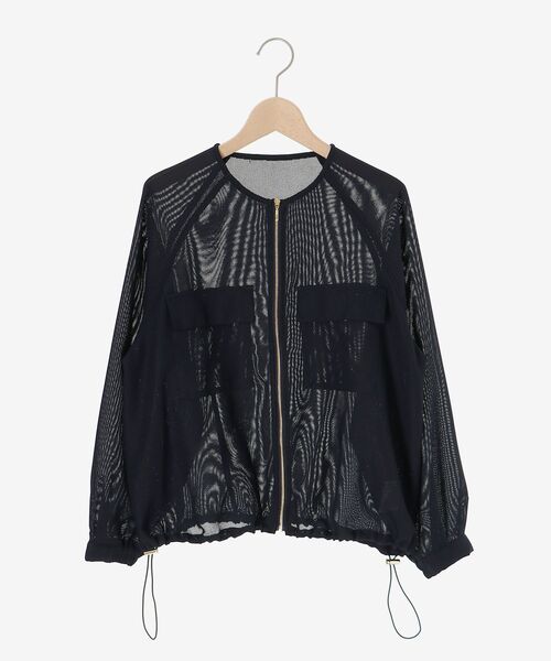 le.coeur blanc（ルクールブラン）の「フロントポケットメッシュブルゾン（その他トップス・レディース・ライトグレー/ネイビー・38）」の13枚目の写真