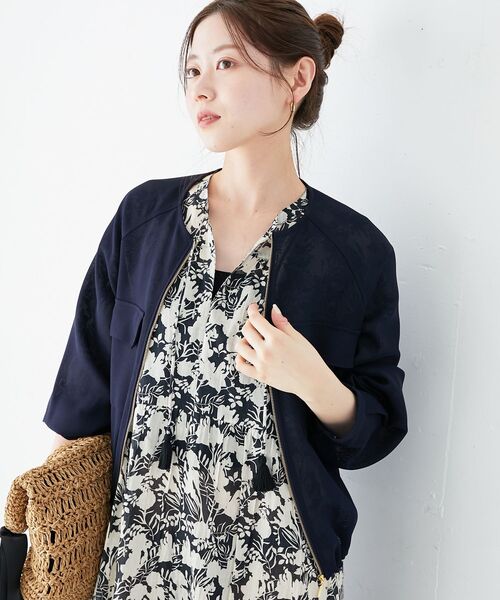 le.coeur blanc（ルクールブラン）の「フロントポケットメッシュブルゾン（その他トップス・レディース・ライトグレー/ネイビー・38）」の15枚目の写真