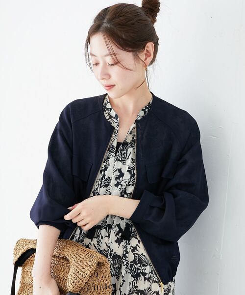 le.coeur blanc（ルクールブラン）の「フロントポケットメッシュブルゾン（その他トップス・レディース・ライトグレー/ネイビー・38）」の16枚目の写真