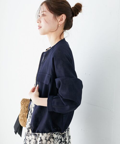 le.coeur blanc（ルクールブラン）の「フロントポケットメッシュブルゾン（その他トップス・レディース・ライトグレー/ネイビー・38）」の18枚目の写真