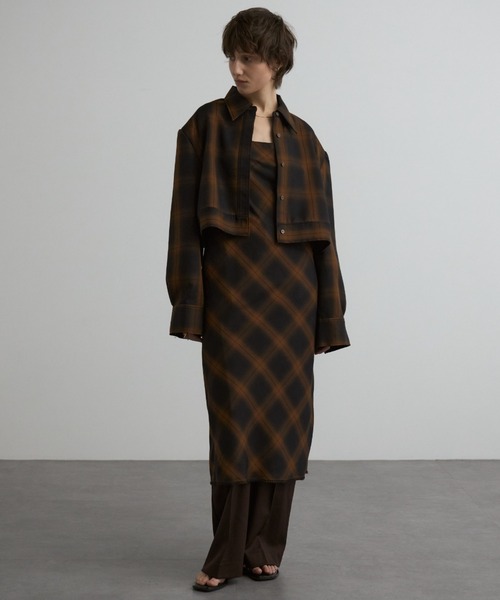 CREDONA(クレドナ)の「ROME CHECK CAMI DRESS/ローマチェックキャミドレス(ワンピース・レディース・ブルー/ブラック・0/1)」の11枚目の写真