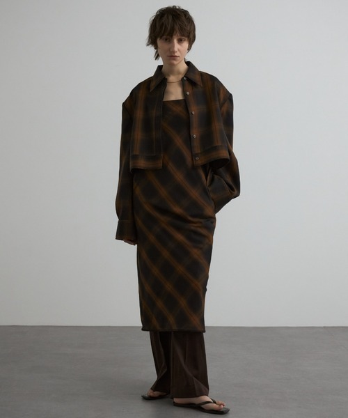 CREDONA(クレドナ)の「ROME CHECK CAMI DRESS/ローマチェックキャミドレス(ワンピース・レディース・ブルー/ブラック・0/1)」の4枚目の写真