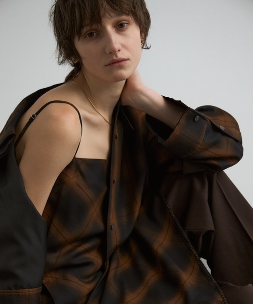 CREDONA(クレドナ)の「ROME CHECK CAMI DRESS/ローマチェックキャミドレス(ワンピース・レディース・ブルー/ブラック・0/1)」の12枚目の写真