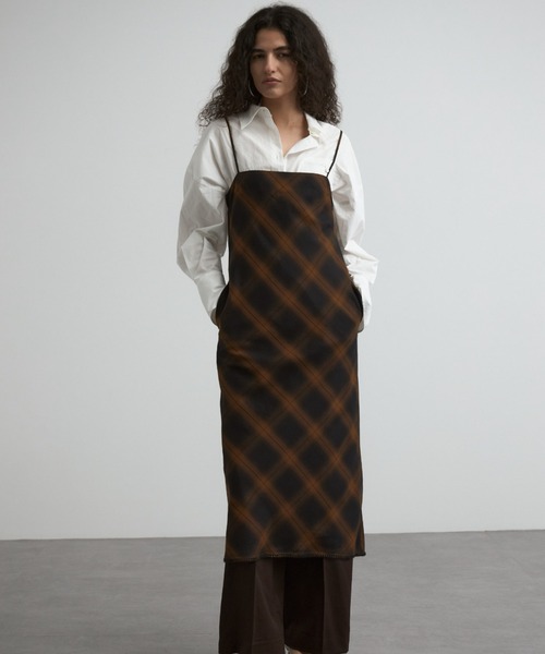 CREDONA(クレドナ)の「ROME CHECK CAMI DRESS/ローマチェックキャミドレス(ワンピース・レディース・ブルー/ブラック・0/1)」の13枚目の写真