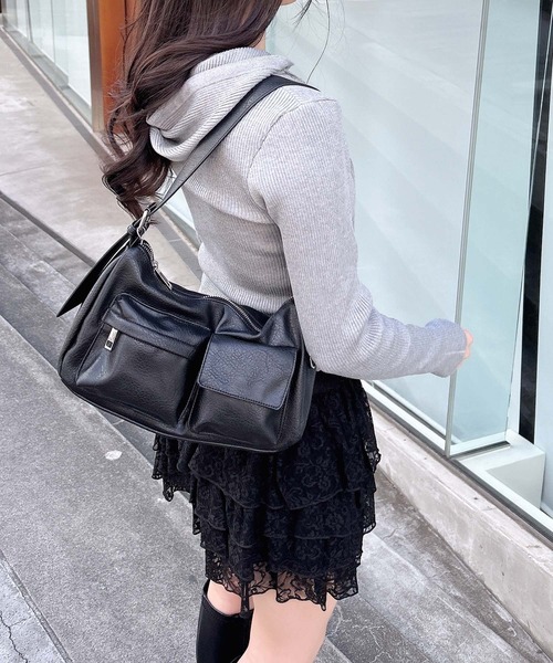 INGNI（イング）の「フロントジップロゴリブニットパーカー（パーカー・レディース・ホワイト×ブラック/ブラック×ホワイト/グレー系その他3・M）」の10枚目の写真