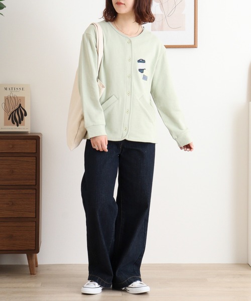 カーディガン EMAGO 糸巻きロゴ刺繍カーデ レディース EMAGO 糸巻きロゴ刺繍カーデ（カーディガン/ボレロ）｜Emago