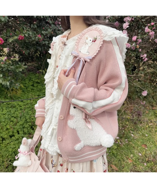 PINK HOUSE☆うさ耳ブラウス PINK HOUSE（ピンクハウス） ブラウス シャツ うさぎの耳フード付き