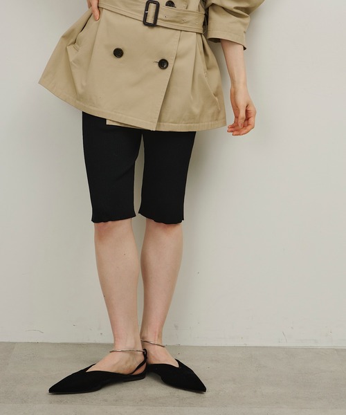 room153(ルームイチゴサン)の「スリムハーフレギンス【room153】(その他パンツ・レディース・ブラック/ブラウン/グレー/イエロー・FREE)」の2枚目の写真