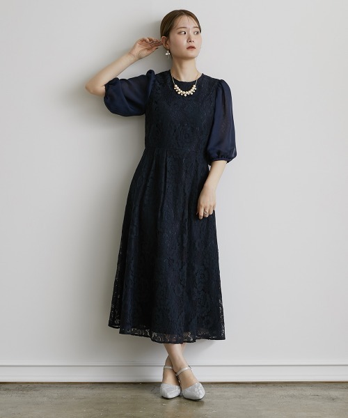 美品✨23区 48 ワンピース ドレス　黒　ティーアード　セレモニー　大きい 86cd014-07586-02b.jpg