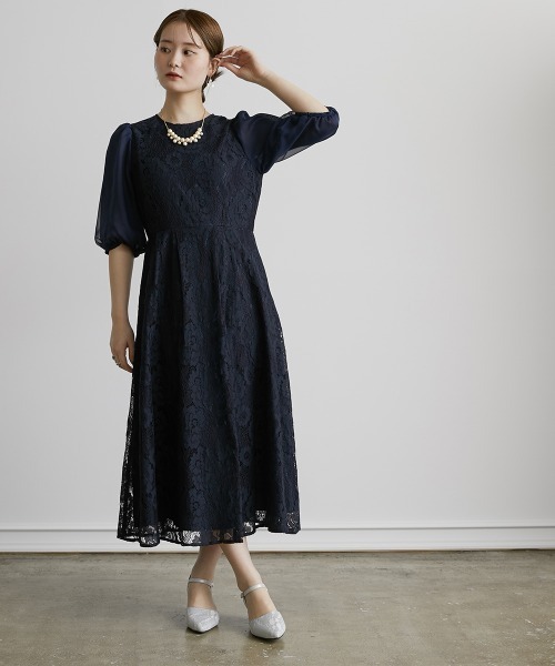 Jolie et Jolie【結婚式・パーティードレス】 Jolie et ドレス シフォンオーガンジーレイヤードワンピース