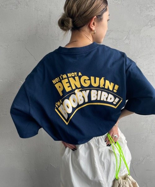 CHUMS（チャムス）の「【WEB限定】[CHUMS/チャムス] I'M A BOOBY BIRD バックプリント ショートスリーブTシャツ（Tシャツ/カットソー・レディース・グレイッシュベージュ/ホワイト/ネイビー/パープル・M/L/XL）」の3枚目の写真