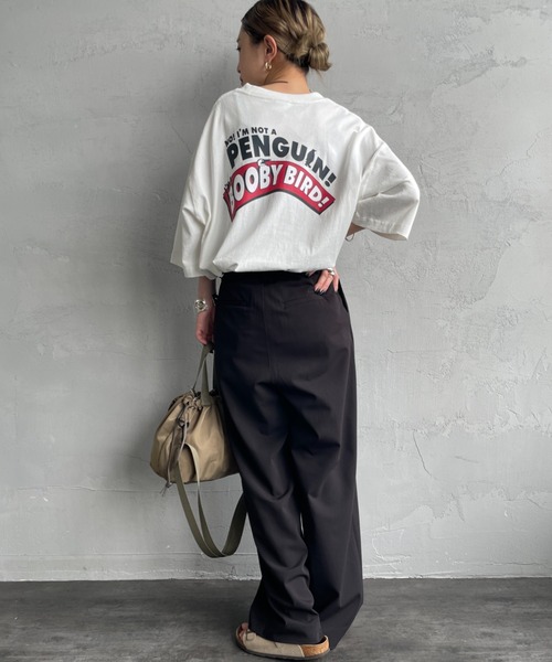 CHUMS（チャムス）の「【WEB限定】[CHUMS/チャムス] I'M A BOOBY BIRD バックプリント ショートスリーブTシャツ（Tシャツ/カットソー・レディース・グレイッシュベージュ/ホワイト/ネイビー/パープル・M/L/XL）」の6枚目の写真