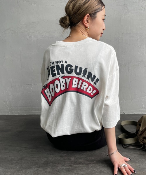CHUMS（チャムス）の「【WEB限定】[CHUMS/チャムス] I'M A BOOBY BIRD バックプリント ショートスリーブTシャツ（Tシャツ/カットソー・レディース・グレイッシュベージュ/ホワイト/ネイビー/パープル・M/L/XL）」の18枚目の写真