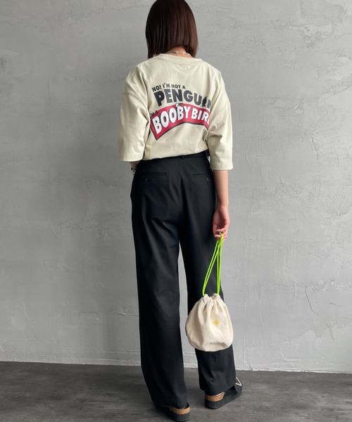 CHUMS（チャムス）の「【WEB限定】[CHUMS/チャムス] I'M A BOOBY BIRD バックプリント ショートスリーブTシャツ（Tシャツ/カットソー・レディース・グレイッシュベージュ/ホワイト/ネイビー/パープル・M/L/XL）」の10枚目の写真