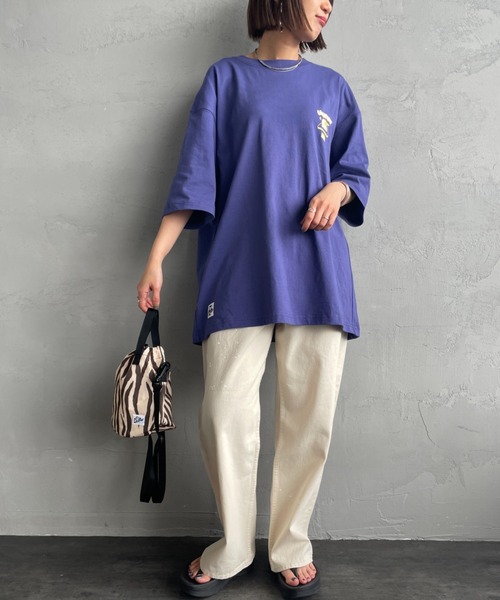 CHUMS（チャムス）の「【WEB限定】[CHUMS/チャムス] I'M A BOOBY BIRD バックプリント ショートスリーブTシャツ（Tシャツ/カットソー・レディース・グレイッシュベージュ/ホワイト/ネイビー/パープル・M/L/XL）」の14枚目の写真