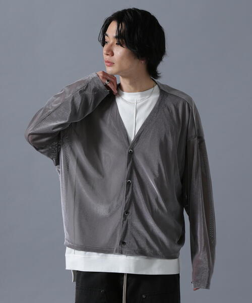 DANKE SCHON(ダンケシェーン)の「DankeSchon/ダンケシェーン/MESH VELOR CARDHIGAN(カーディガン/ボレロ・レディース・ブラック/グレー・F)」の2枚目の写真