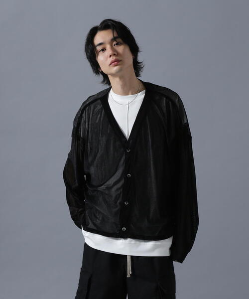 DANKE SCHON(ダンケシェーン)の「DankeSchon/ダンケシェーン/MESH VELOR CARDHIGAN(カーディガン/ボレロ・レディース・ブラック/グレー・F)」の1枚目の写真