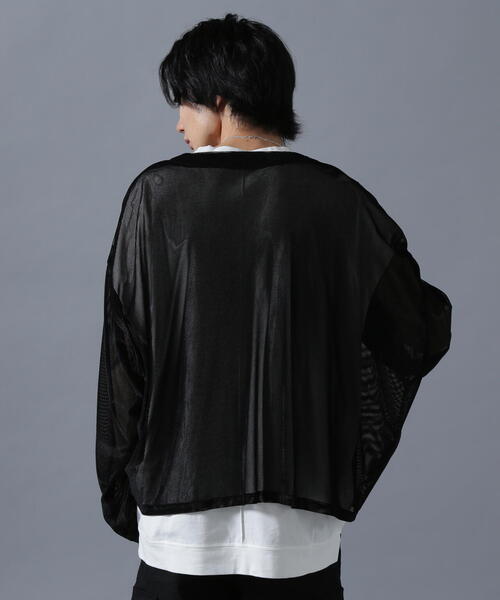 DANKE SCHON(ダンケシェーン)の「DankeSchon/ダンケシェーン/MESH VELOR CARDHIGAN(カーディガン/ボレロ・レディース・ブラック/グレー・F)」の9枚目の写真