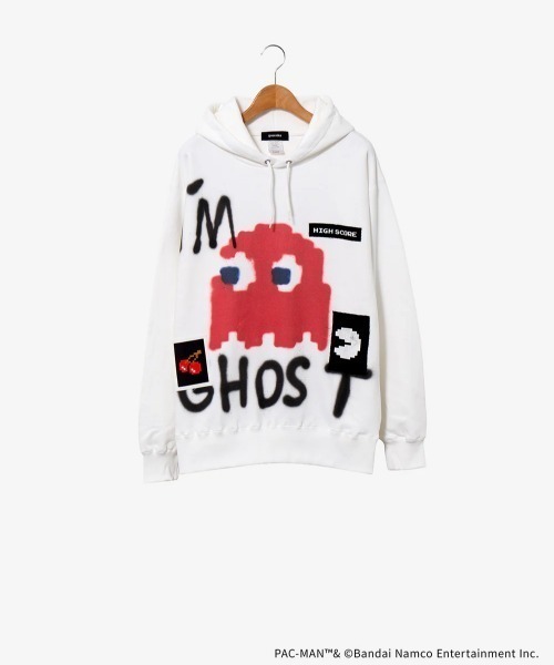 ROYAL FLASH(ロイヤルフラッシュ)の「【GUERNIKA×パックマン】PAC-MAN PAINT HOODIE / GHOST(パーカー・メンズ・ホワイト・XL/2XL)」の1枚目の写真