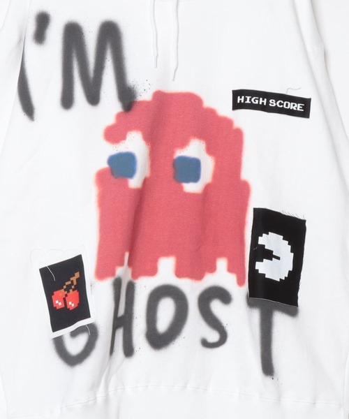 ROYAL FLASH(ロイヤルフラッシュ)の「【GUERNIKA×パックマン】PAC-MAN PAINT HOODIE / GHOST(パーカー・メンズ・ホワイト・XL/2XL)」の5枚目の写真