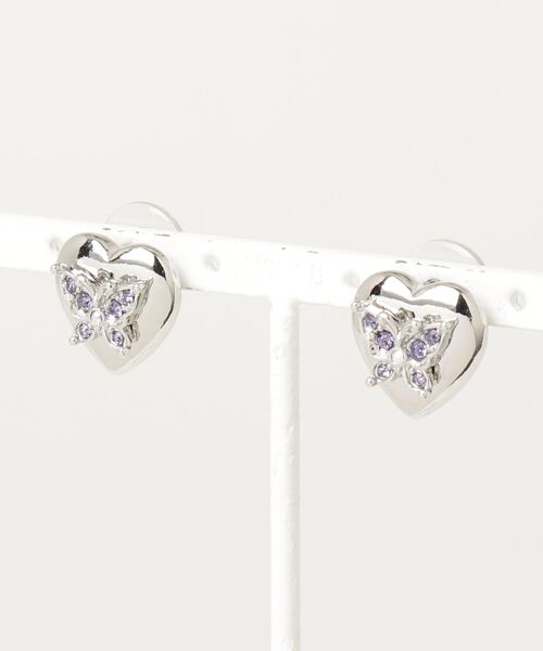 ANNA SUI(アナスイ)の「ハート 蝶モチーフ ピアス(ピアス(両耳用)・レディース・シルバー・ONE SIZE)」の6枚目の写真