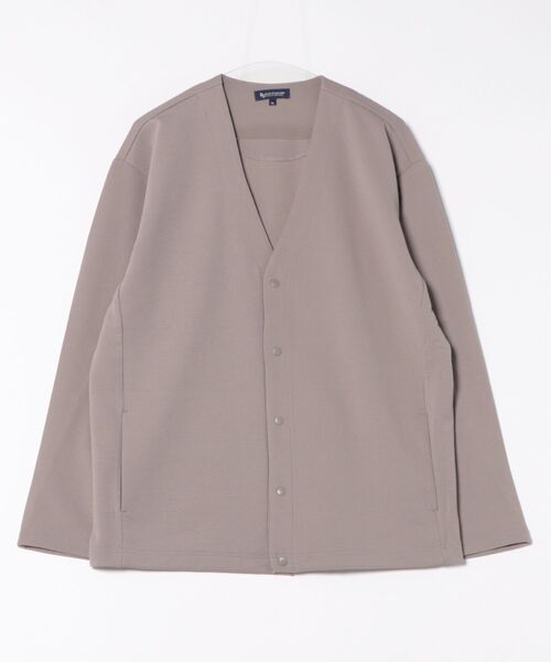 Blue Standard （ブルースタンダード）の「【Blue Standard:ブルースタンダード】ドライリップル ボタンカーディガン 吸水速乾 ストレッチ イージーケア さらさら快適（カーディガン/ボレロ・メンズ・ライトグレー/ブラック/ネイビー/ベージュ/チャコールグレー・MEDIUM/LARGE/X-LARGE）」の4枚目の写真