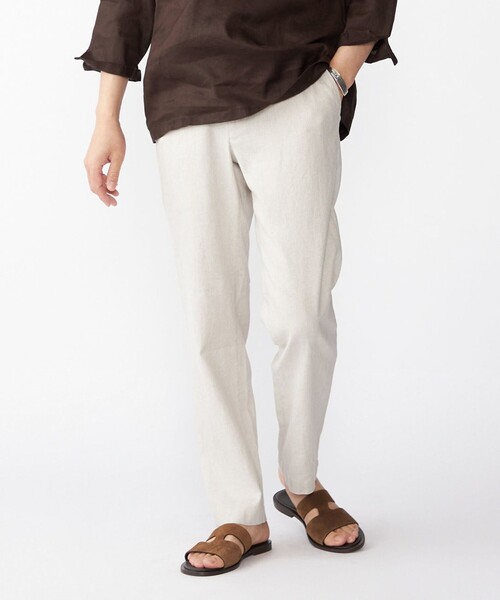 SHIPS（シップス）の「SHIPS: フレックスリネン イージー パンツ（その他パンツ・メンズ・グレー/ブルー/ナチュラル/ネイビー/オリーブ/ブラウン・SMALL/MEDIUM/LARGE/X-LARGE）」の4枚目の写真