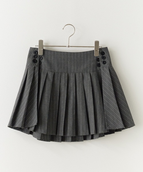AO2（アオズ）の「▲Striped Pleated Mini Skirt / ストライププリーツミニスカート（スカート・レディース・グレー・FREE）」の7枚目の写真