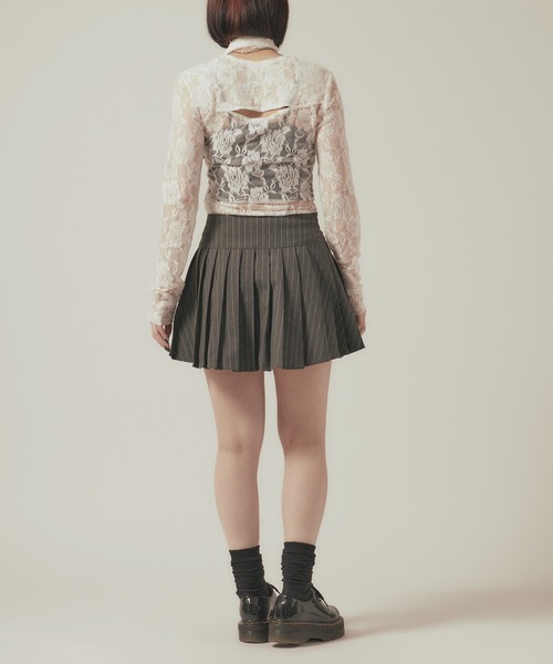 AO2（アオズ）の「▲Striped Pleated Mini Skirt / ストライププリーツミニスカート（スカート・レディース・グレー・FREE）」の11枚目の写真