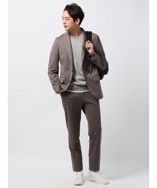 SUIT SQUARE（スーツスクエア）の「スマみえテーパードパンツ ウォッシャブル ストレッチ Breeze Cool 織柄（スーツパンツ・メンズ・ベージュ系/ブラック系/ネイビー系・S(76cm)/SS(73cm)/M(79cm)/L(82cm)/LL(85cm)/3L(88cm)/4L(91cm)/5L(94cm)）」の5枚目の写真