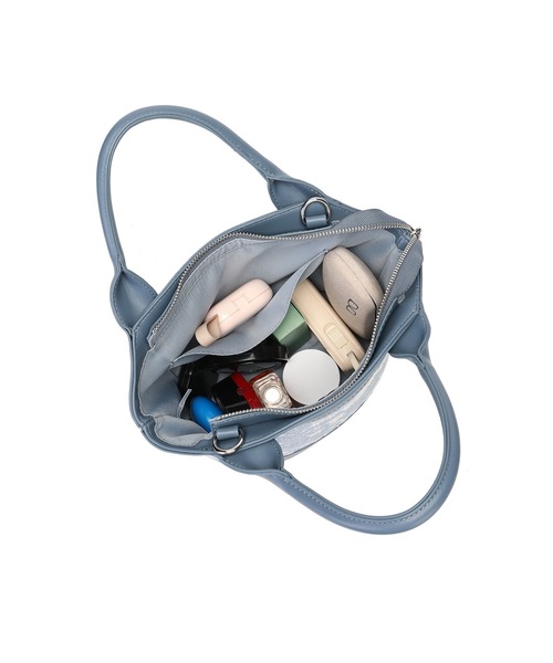 MERCURYDUO(マーキュリーデュオ)の「【MERCURYDUO/マーキュリーデュオ】ミックスマテリアル ハンドバッグ(ハンドバッグ・レディース・ブルー/アイボリー/ブラック/ベージュ・FREE)」の11枚目の写真