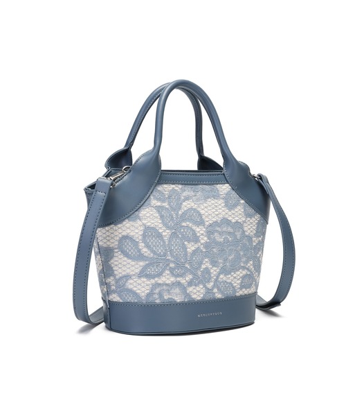 MERCURYDUO(マーキュリーデュオ)の「【MERCURYDUO/マーキュリーデュオ】ミックスマテリアル ハンドバッグ(ハンドバッグ・レディース・ブルー/アイボリー/ブラック/ベージュ・FREE)」の20枚目の写真