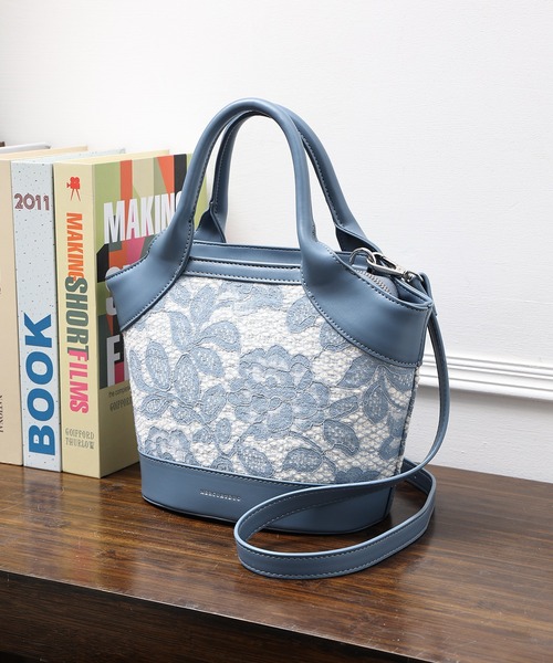 MERCURYDUO(マーキュリーデュオ)の「【MERCURYDUO/マーキュリーデュオ】ミックスマテリアル ハンドバッグ(ハンドバッグ・レディース・ブルー/アイボリー/ブラック/ベージュ・FREE)」の14枚目の写真