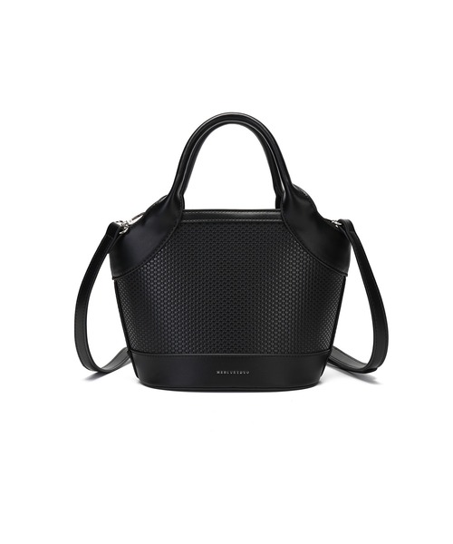 MERCURYDUO(マーキュリーデュオ)の「【MERCURYDUO/マーキュリーデュオ】ミックスマテリアル ハンドバッグ(ハンドバッグ・レディース・ブルー/アイボリー/ブラック/ベージュ・FREE)」の5枚目の写真