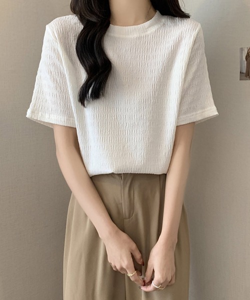 maison de LATIR(メゾンドラティール)の「さらさら半袖プルオーバー(Tシャツ/カットソー・レディース・ホワイト/ブラック/グリーン・ONESIZE)」の12枚目の写真