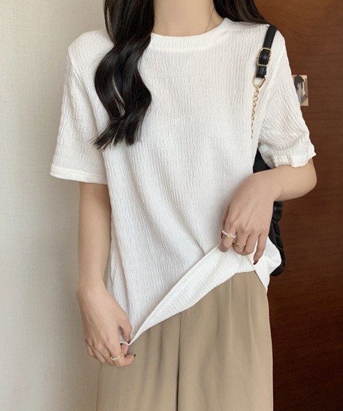 maison de LATIR(メゾンドラティール)の「さらさら半袖プルオーバー(Tシャツ/カットソー・レディース・ホワイト/ブラック/グリーン・ONESIZE)」の14枚目の写真