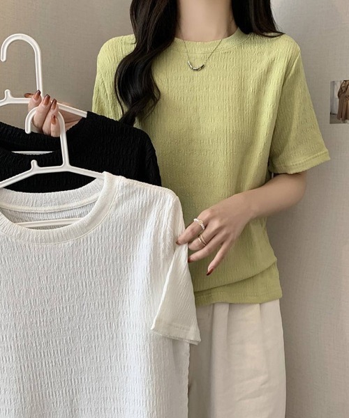 maison de LATIR(メゾンドラティール)の「さらさら半袖プルオーバー(Tシャツ/カットソー・レディース・ホワイト/ブラック/グリーン・ONESIZE)」の15枚目の写真