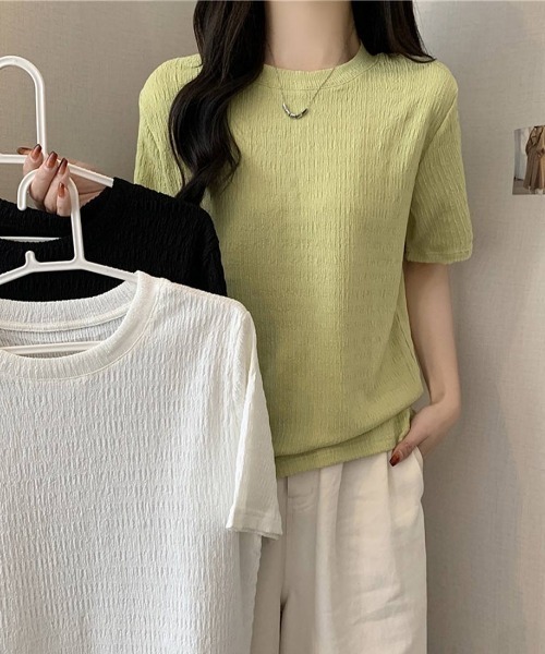 maison de LATIR(メゾンドラティール)の「さらさら半袖プルオーバー(Tシャツ/カットソー・レディース・ホワイト/ブラック/グリーン・ONESIZE)」の16枚目の写真