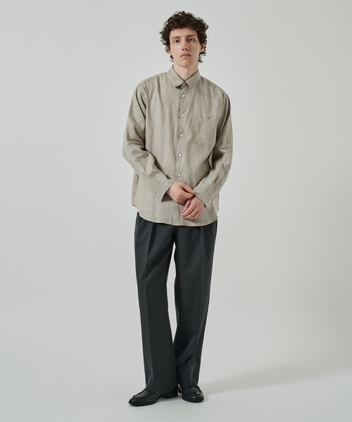 markaware（マーカウェア）の「別注 LINEN TROPICAL L/S SHIRT（シャツ/ブラウス・メンズ・ブラック/ベージュ・1/2）」の11枚目の写真