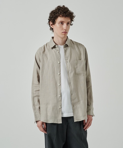 markaware（マーカウェア）の「別注 LINEN TROPICAL L/S SHIRT（シャツ/ブラウス・メンズ・ブラック/ベージュ・1/2）」の13枚目の写真