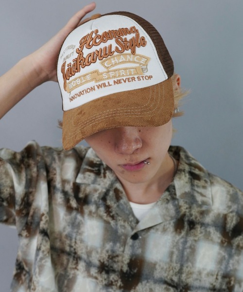ヴィンテージ　メッシュキャップ キャップ メッシュキャップ 赤 紺 古着 古着屋 高円寺