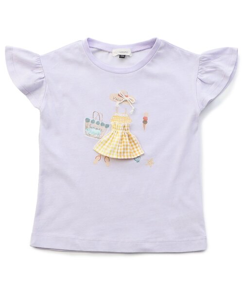 Seraph（セラフ）の「【接触冷感・吸水速乾】モチーフ半袖Tシャツ_ジュニア対応（Tシャツ/カットソー・キッズ・ラベンダー/オフホワイト/ベビーピンク/ミント・90/140/130/120/110/100/80）」の3枚目の写真