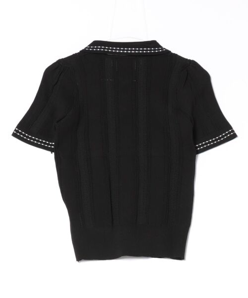 BLANC FICELLE(ブランフィセル)の「ニット ポロシャツ(ニット/セーター・レディース・ブラック/Off White・S/M/L)」の3枚目の写真