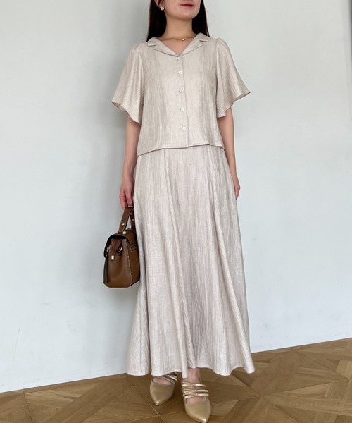mysty woman(ミスティウーマン)の「楊柳オープンカラーシャツ 495792(シャツ/ブラウス・レディース・ベージュ/ブラック・FREE)」の22枚目の写真