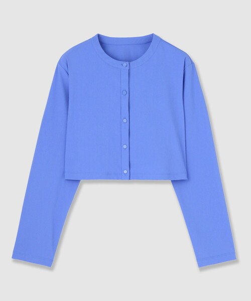 ANAYI（アナイ）の「ナイロンジャージークロップド カーディガン（カーディガン/ボレロ・レディース・ブラック/ホワイト/ブルー/ブルー系その他・38/36）」の4枚目の写真