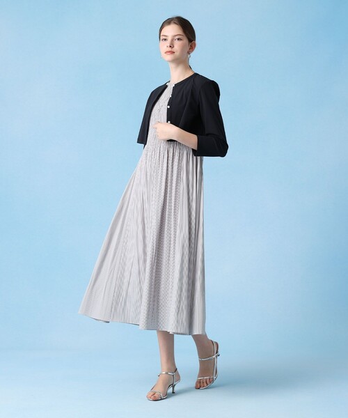 ANAYI（アナイ）の「ナイロンジャージークロップド カーディガン（カーディガン/ボレロ・レディース・ブラック/ホワイト/ブルー/ブルー系その他・38/36）」の16枚目の写真