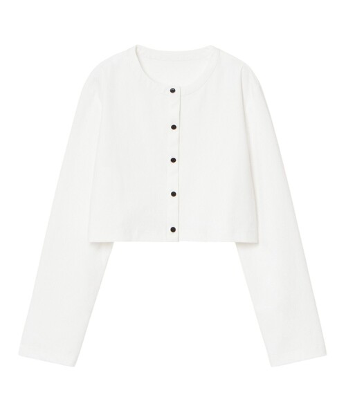 ANAYI（アナイ）の「ナイロンジャージークロップド カーディガン（カーディガン/ボレロ・レディース・ブラック/ホワイト/ブルー/ブルー系その他・38/36）」の20枚目の写真