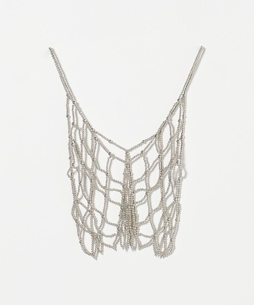 green label relaxing(グリーンレーベルリラクシング)の「ビスチェ(キャミソール・レディース・オフホワイト/シルバー・FREE)」の6枚目の写真