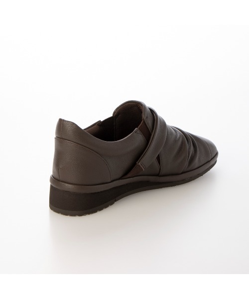 Atelier（アトリエ）の「【3E】【防滑底】ドレープデザインスリッポンシューズ（スリッポン・レディース・ダークブラウン/ブラック・22cm/22.5cm/23cm/23.5cm/24cm/24.5cm）」の5枚目の写真